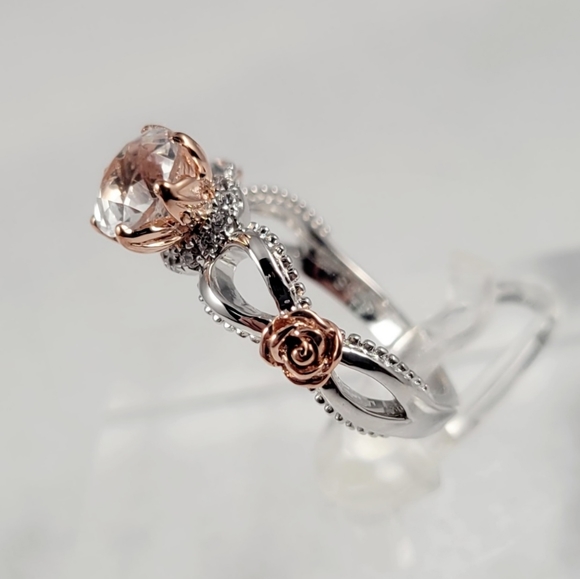 1ct Natural White Topaz and Diamonds Ring - Picture 6 of 15